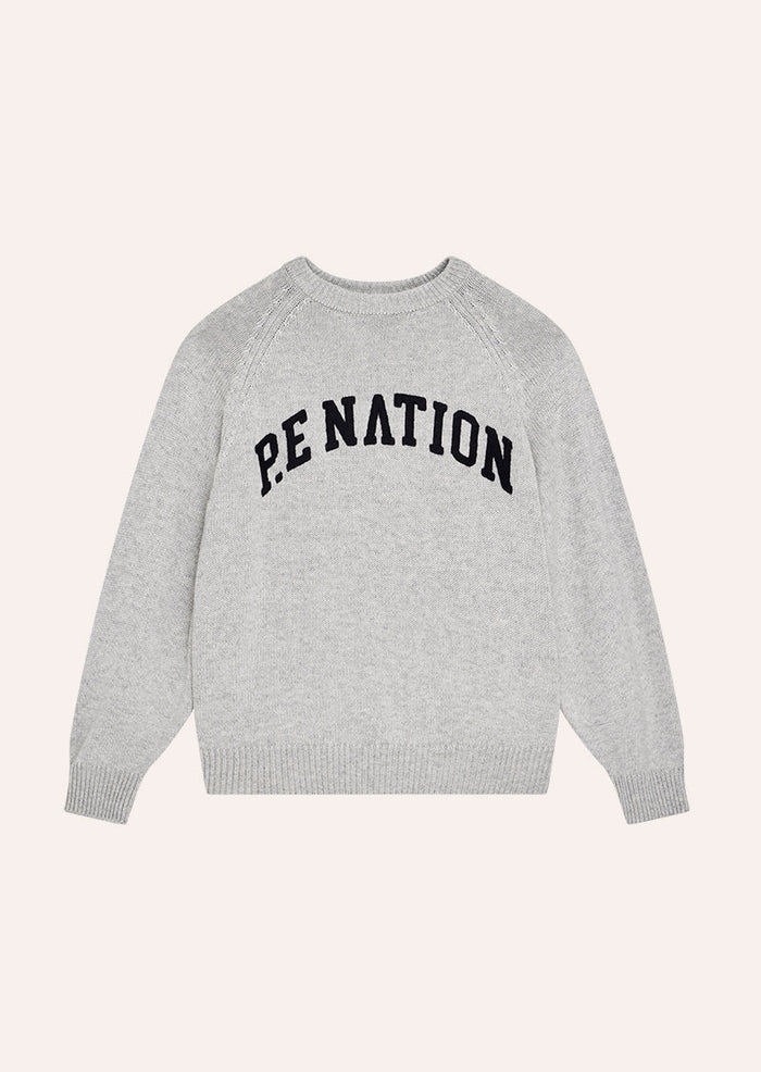 P.E NATION Legacy Knit Crew (Snow Marle/Caviar)