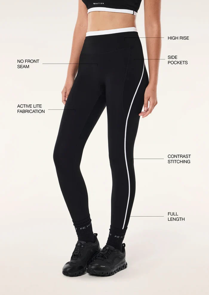 P.E Nation Rapid F/L Leggings (Black/White)