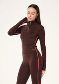 P.E Nation Routine Quarter Zip LS (Mahogany/Diva Pink)