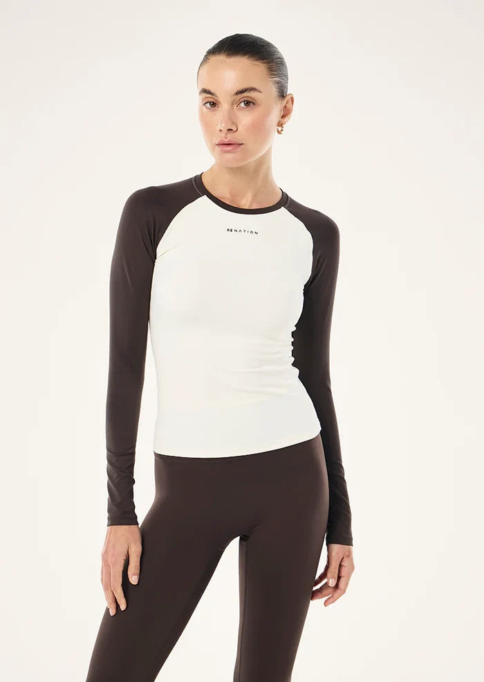 P.E Nation Signature LS Top (Whisper White/Coffee)