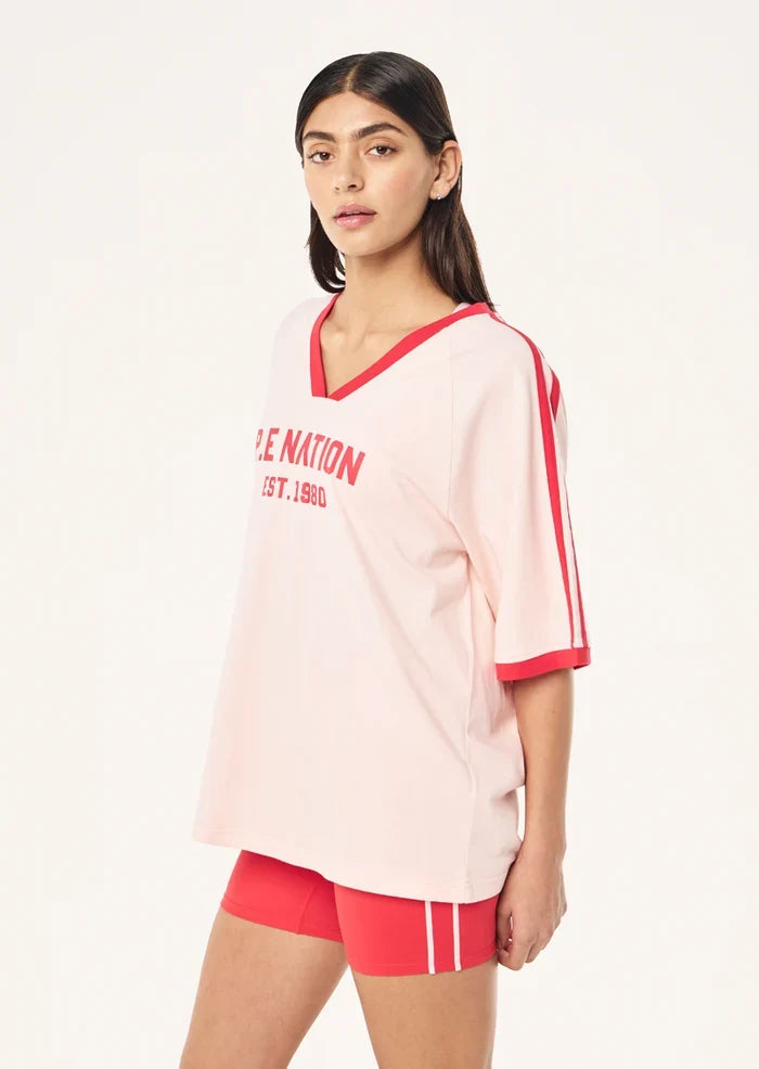 P.E Nation Spinout Baseball Tee (Soft Pink)