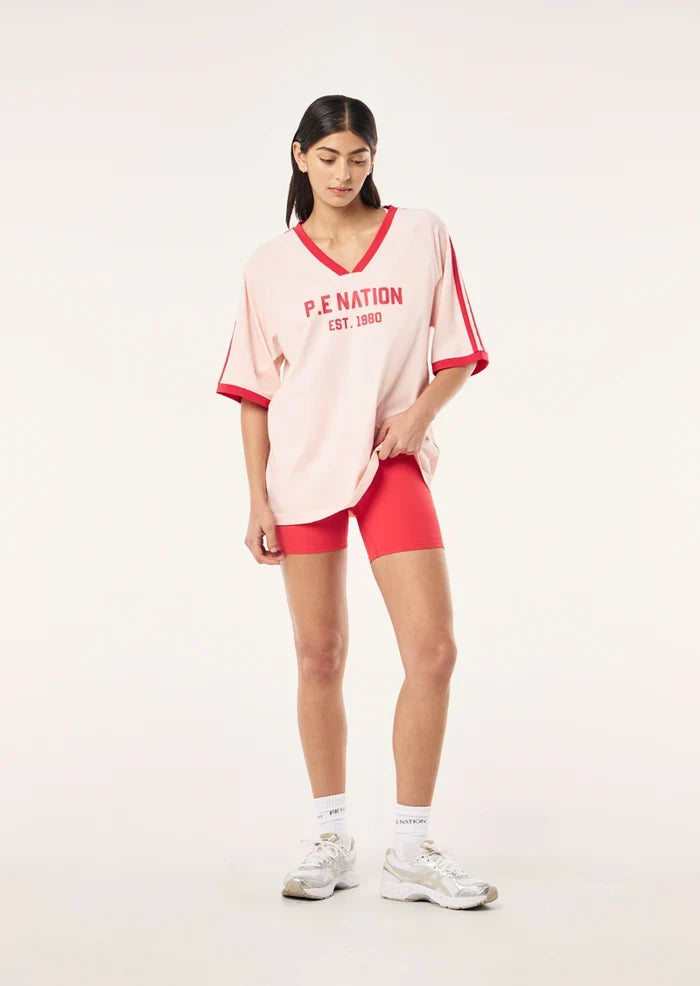 P.E Nation Spinout Baseball Tee (Soft Pink)
