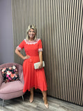 PEARLY BEADED DRESS (CORAL)