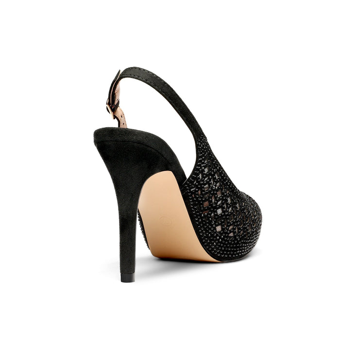 Peep Toe Rhinestone Pumps