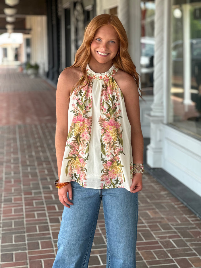 Perfect Timing Ivory Floral Top