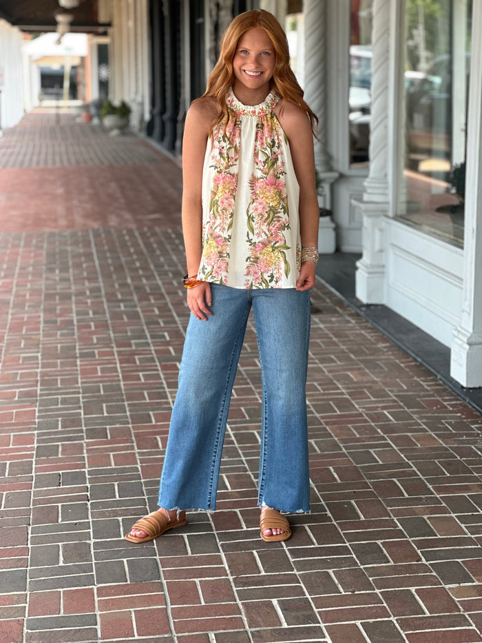 Perfect Timing Ivory Floral Top