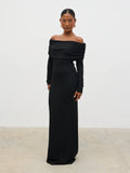 Perrie Bardot Jersey Dress (Black)