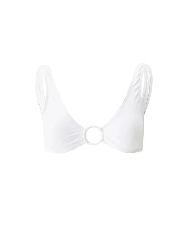 Bikini Melissa Odabash Phoenix Over The Shoulder Hoop Bikini Top White Apoella
