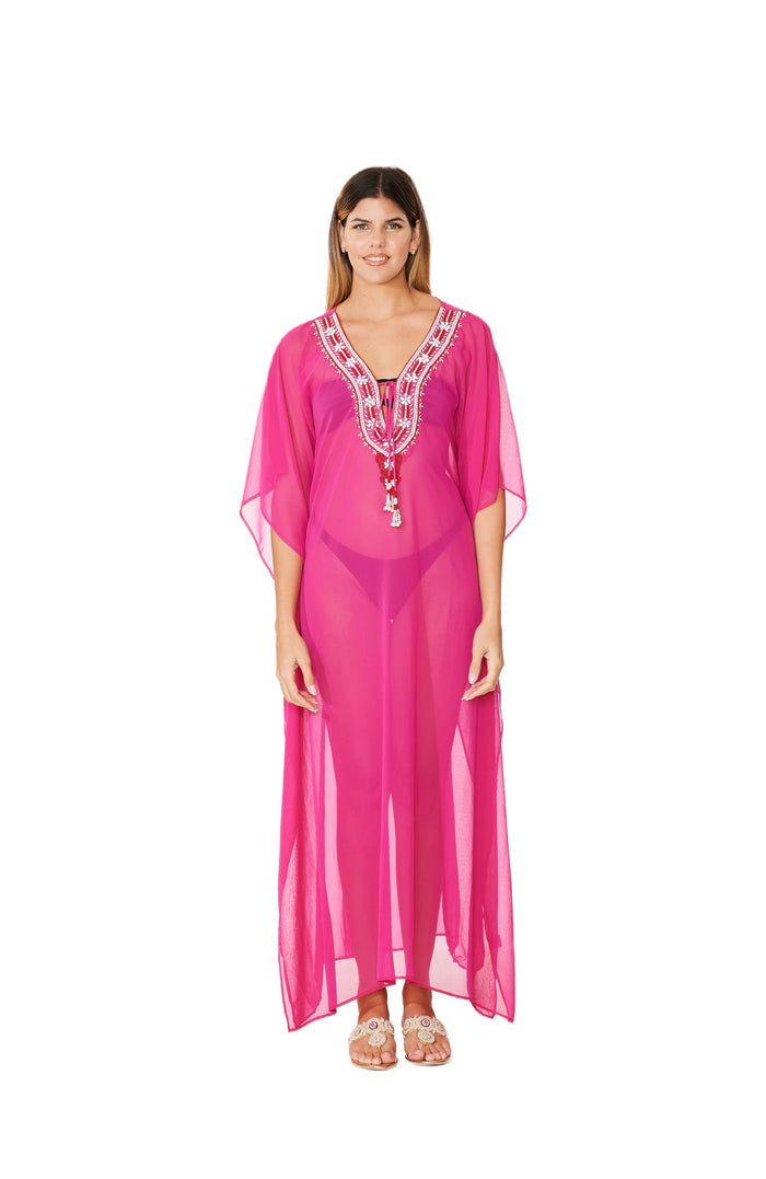 Pink Embellished Kaftans