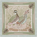 Pink Quail Pair - Double-Sided Silk Scarf