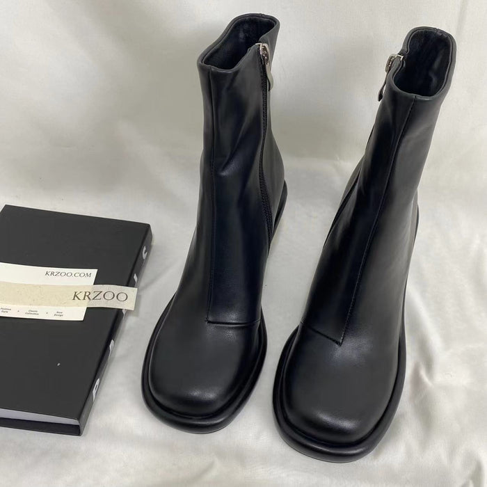 Platform Boots With Side Zippers