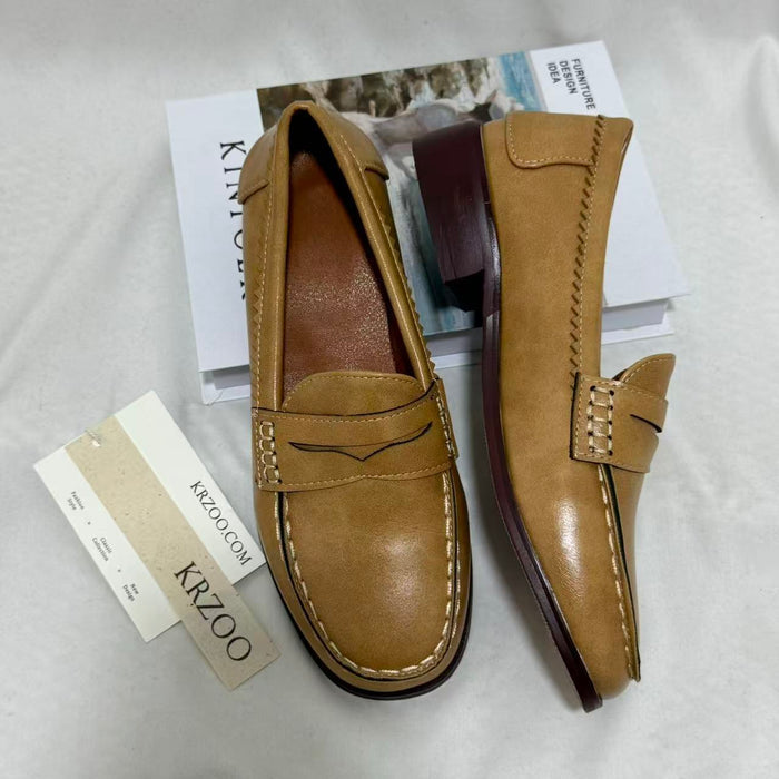 Plus-Size Distressed Driving Shoes