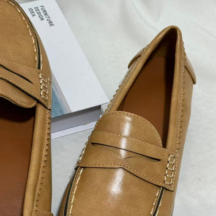 Plus-Size Distressed Driving Shoes