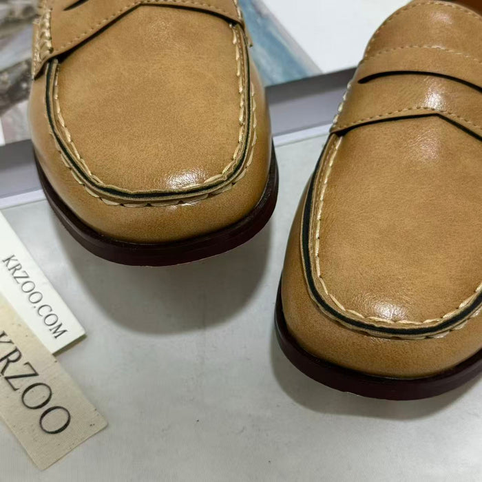 Plus-Size Distressed Driving Shoes