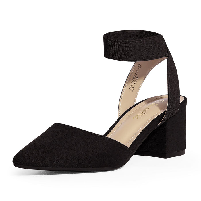 Pointed Toe Pumps with Ankle Strap