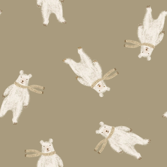 Polar Bears Olive Big - Family Fabrics B.V.