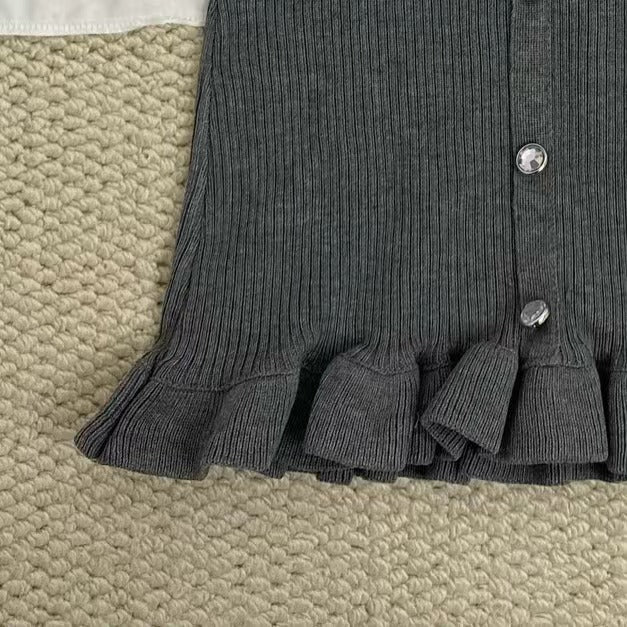 Polka Dot Button-Up Short-Sleeved Shirt