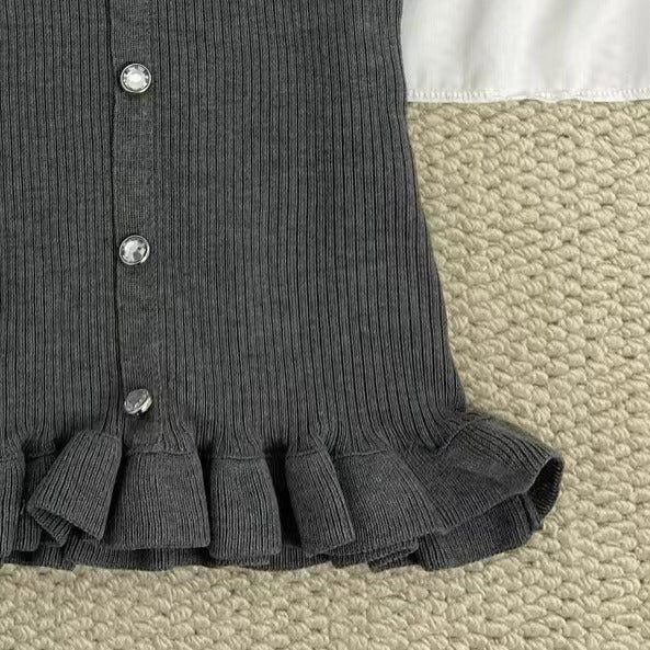 Polka Dot Button-Up Short-Sleeved Shirt
