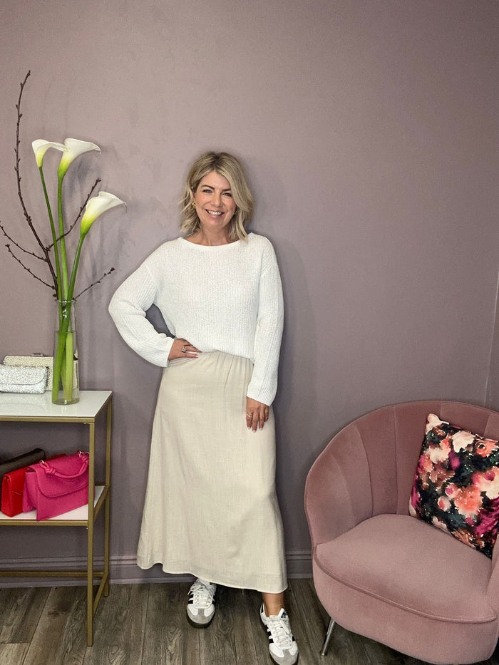 Polly Boatneck Jumper (Cloud Dancer)