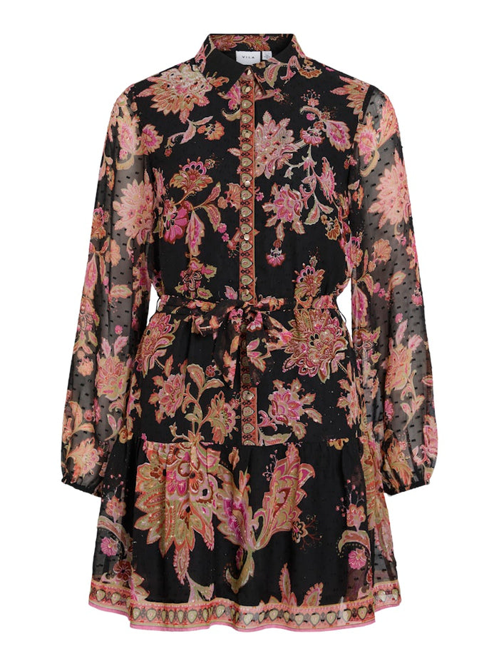 Praya Printed Mini Dress (Black Beauty/Multi)