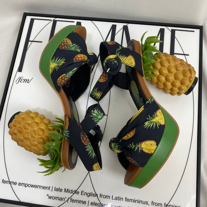 Printed Fabric Pineapple Shoes