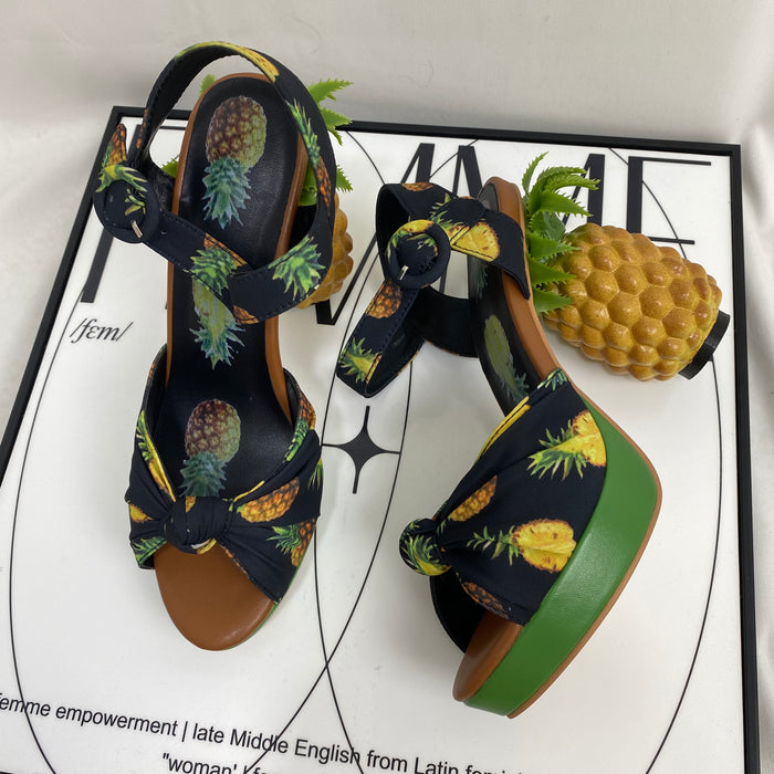 Printed Fabric Pineapple Shoes