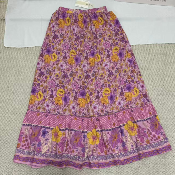 Printed Flared Casual Skirt