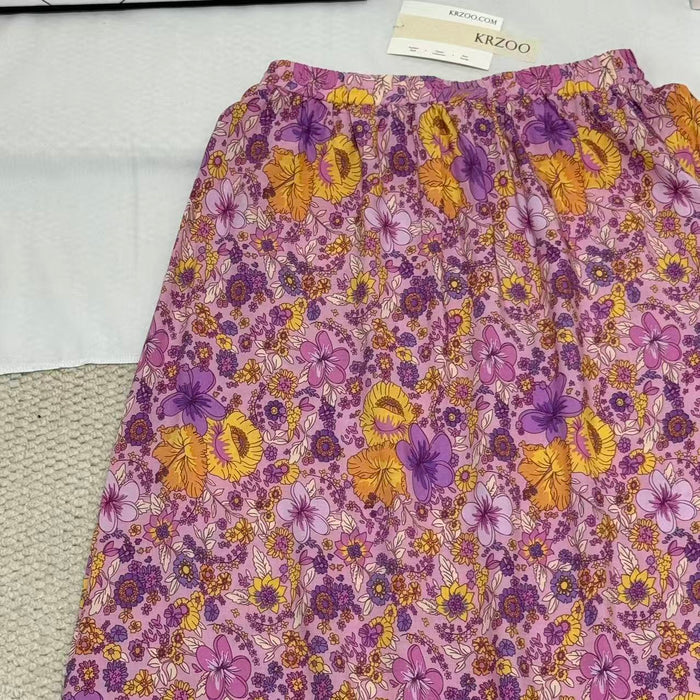 Printed Flared Casual Skirt