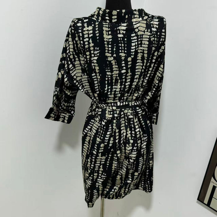 Printed Loose-Fit Satin Wide-Leg Jumpsuit