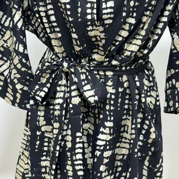Printed Loose-Fit Satin Wide-Leg Jumpsuit