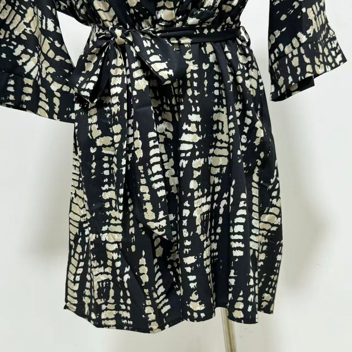 Printed Loose-Fit Satin Wide-Leg Jumpsuit