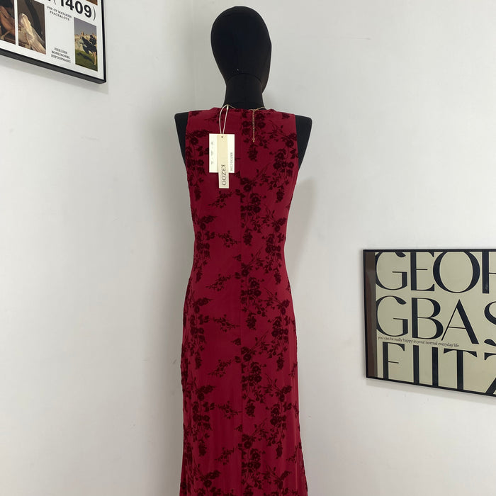 Printed Sleeveless V-Neck Dress