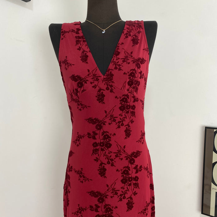 Printed Sleeveless V-Neck Dress