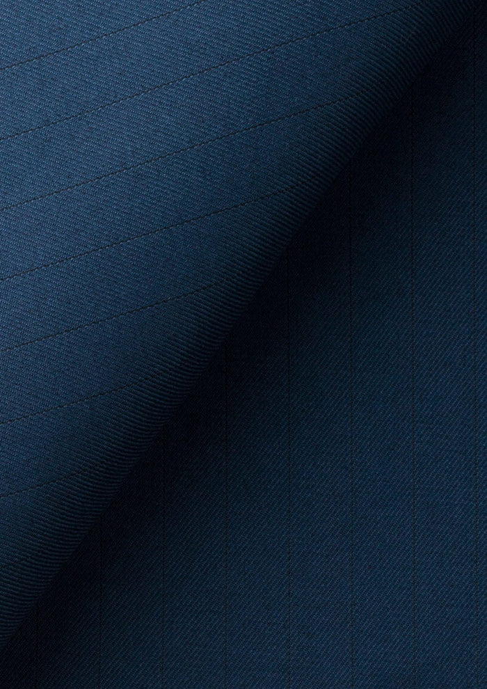 Prussian Blue Pinstripe Pants - SARTORO