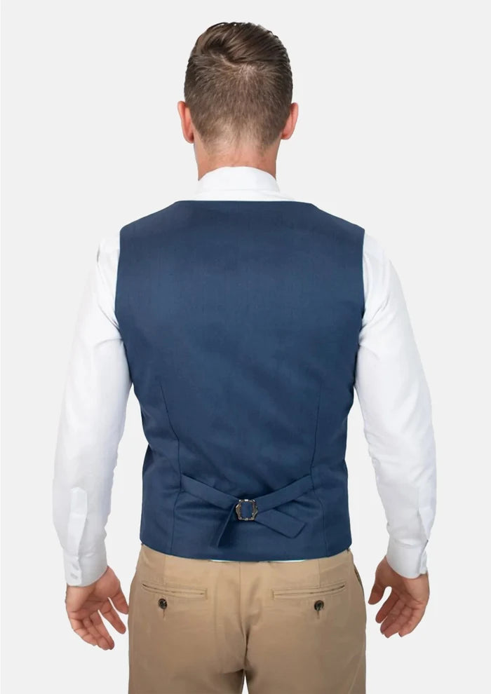 Prussian Blue Pinstripe Vest - SARTORO