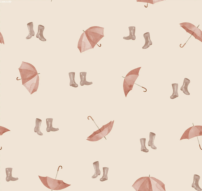 Rainboots & Umbrellas Almond - Family Fabrics B.V.