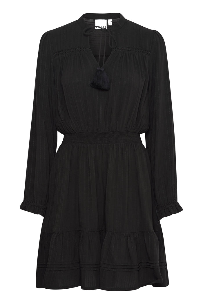 Rasida Long Sleeve Mini Dress (Black)