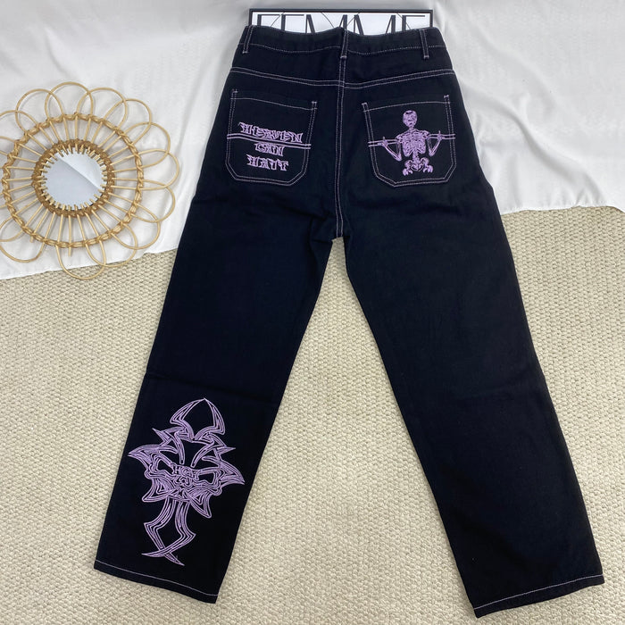 Retro Embroidered Jeans