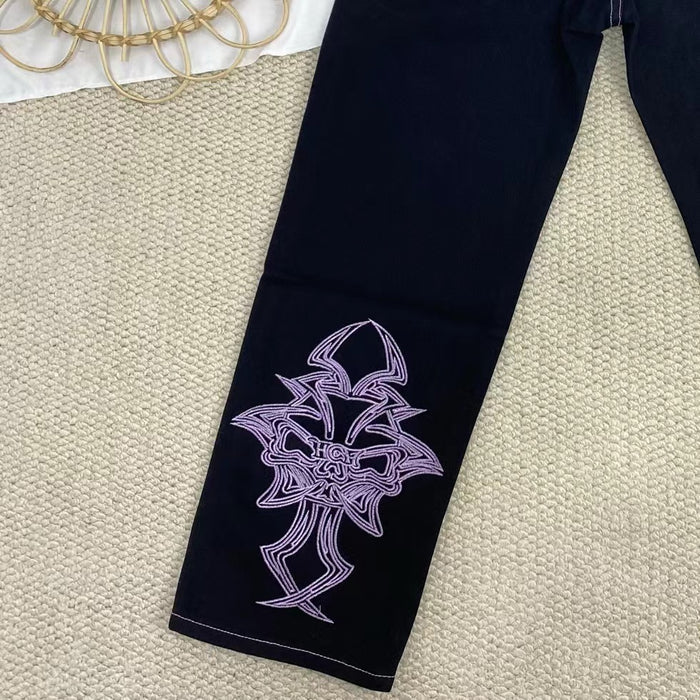 Retro Embroidered Jeans