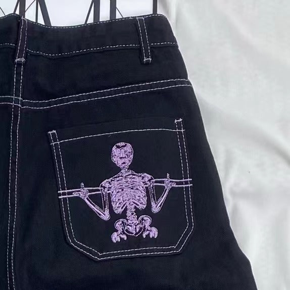 Retro Embroidered Jeans