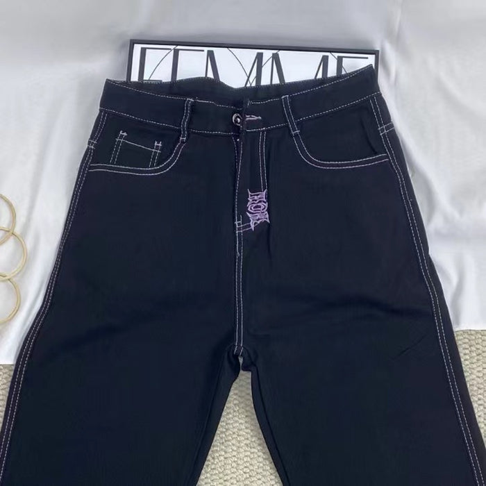 Retro Embroidered Jeans
