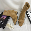 Retro Square-Toe Ankle Boots