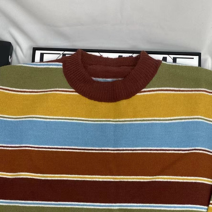 Retro Striped Colorful Sweater
