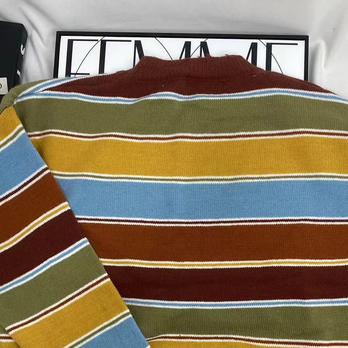 Retro Striped Colorful Sweater