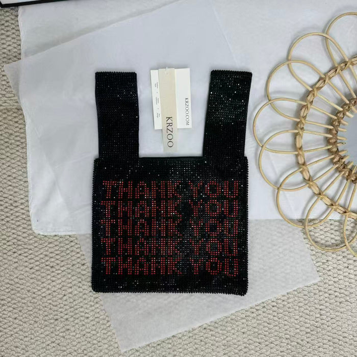 Rhinestone Vest-Shaped Mesh Handbag