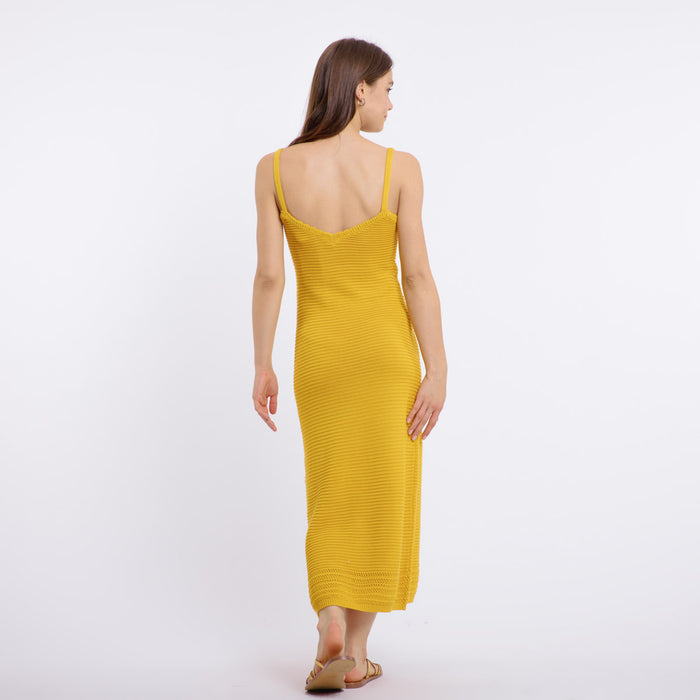 ROSA MAXI KNIT DRESS (MUSTARD)
