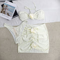 Rose flower halter three-piece swimsuit