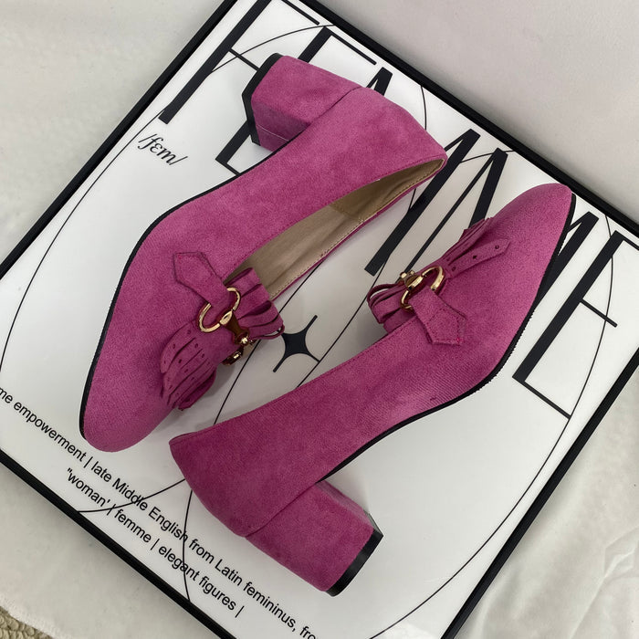Round-Toe Suede Hoes