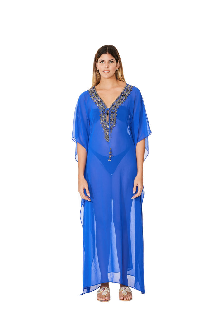 Royal Blue Embellished Kaftans