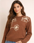 Ruby Knitted Jumper (Cocoa Brown/Flower)